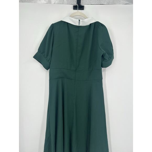 ALEXIA ADMOR Green Azure Emery A-Line Midi Dress Womens Size 12 Retro Pin up - Picture 14 of 14